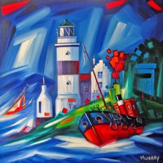Cloch Lighthouse Storm by Raymond Murray (A007)