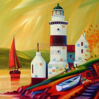 Red Sails at the Cloch Lighthouse by Raymond Murray (A043)