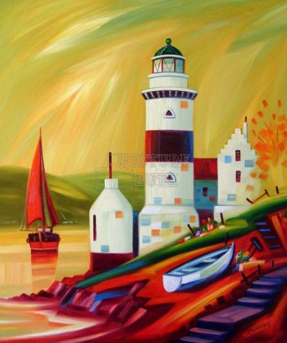 Red Sails at the Cloch Lighthouse by Raymond Murray (A043)