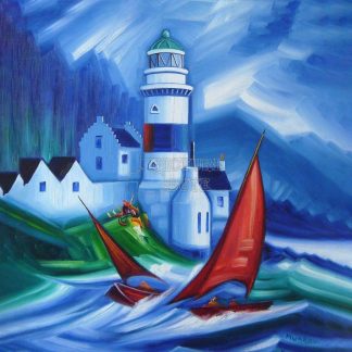 Cloch Lighthouse Storm by Raymond Murray (A71)