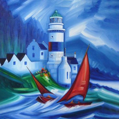 Cloch Lighthouse Storm by Raymond Murray (A71)