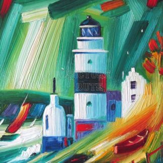 Cloch Lighthouse in Green by Raymond Murray (A75)