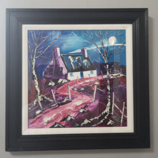 Moonlit Night at the Croft, Poltalloch, Argyll by John Damari