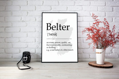 Belter Scottish UNFRAMED PRINT Fun Scots Scotland Slang Definition Room Wall Art