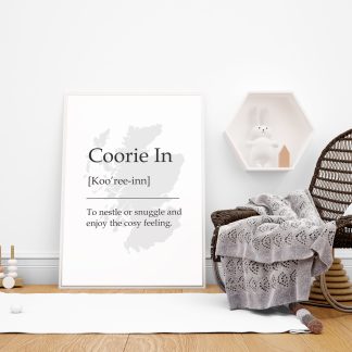 Coorie In Scottish UNFRAMED PRINT Fun Scots Scotland Slang Definition Room Wall Art