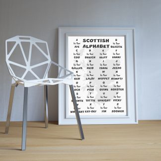 Scottish Alphabet Scottish UNFRAMED PRINT Fun Scots Scotland Slang Definition Room Wall Art