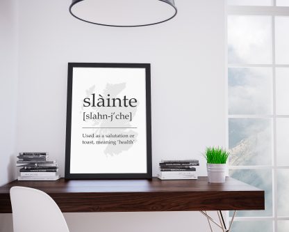 Slainte Scottish UNFRAMED PRINT Fun Scots Scotland Slang Definition Room Wall Art