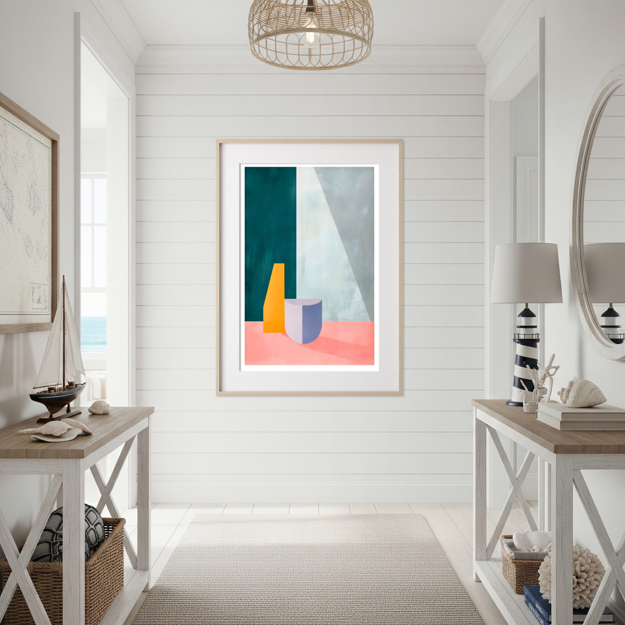 Sunlit Geometry – Abstract Modern Minimalist Print (M028) - Image 3